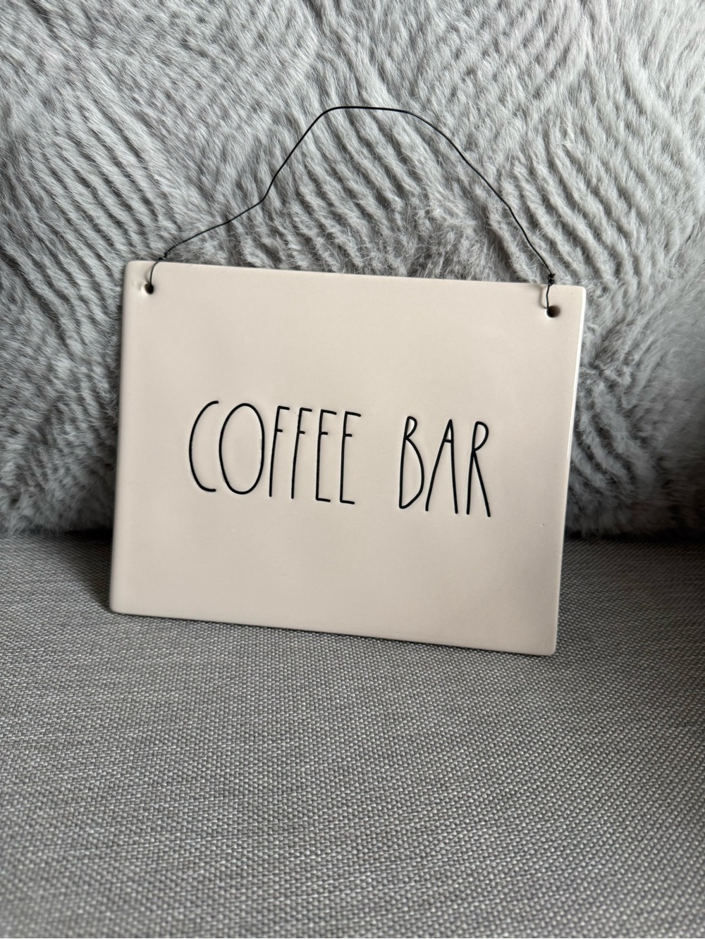 Rae Dunn Cream and Black "Coffee Bar" Hanging Sign